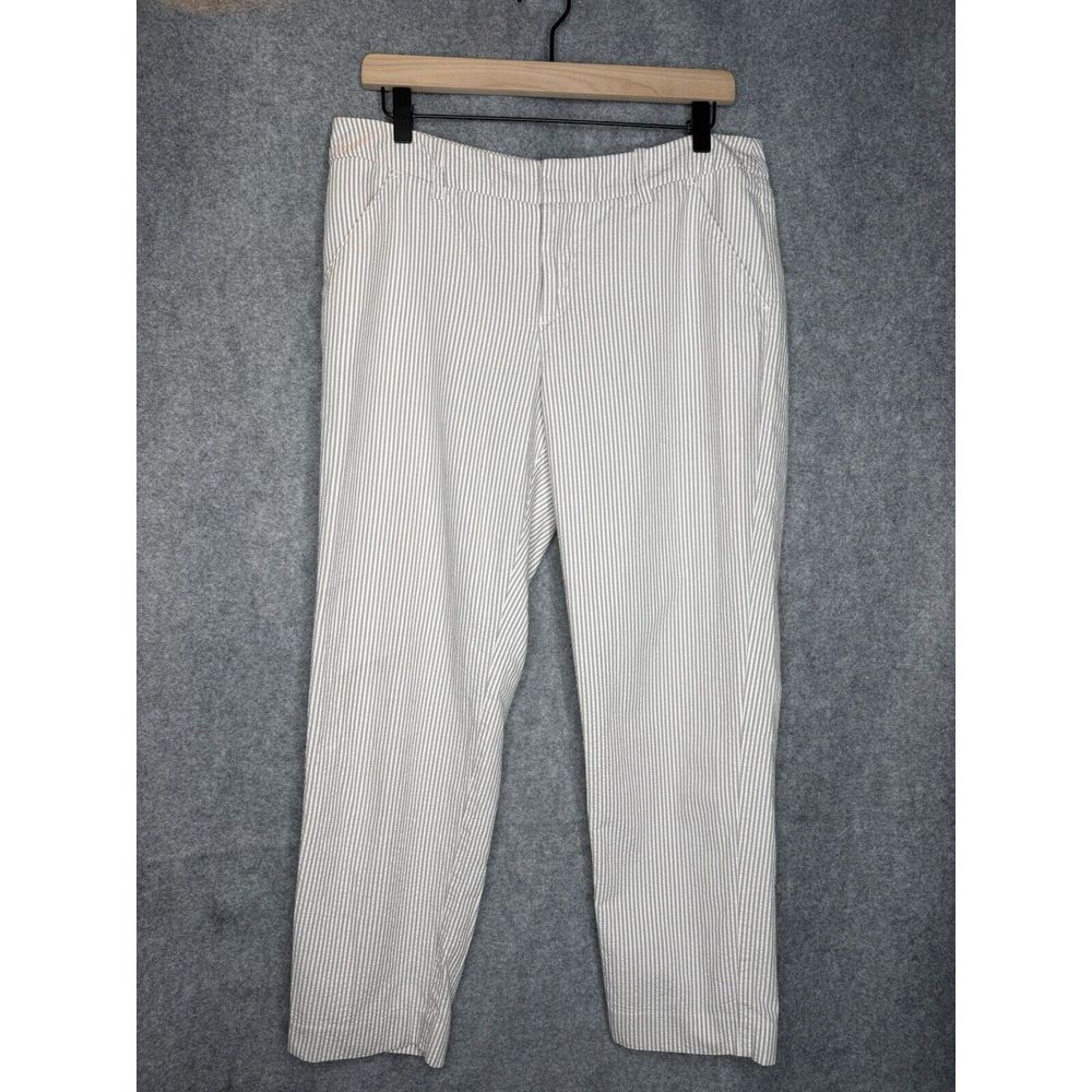 Merona Fit 2 Striped Seersucker Cropped Capri Ankle Pants Size 12